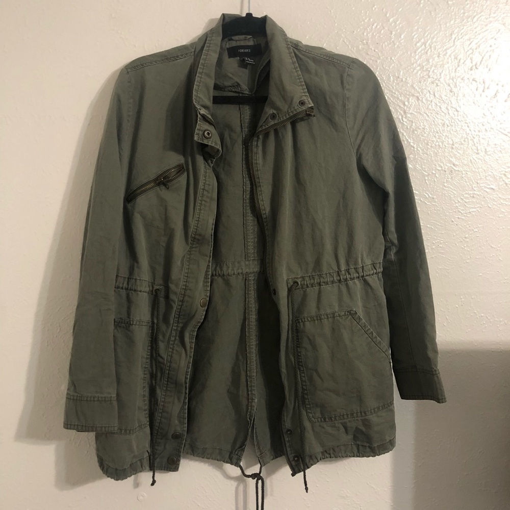 Forever 21 military green jacket coat